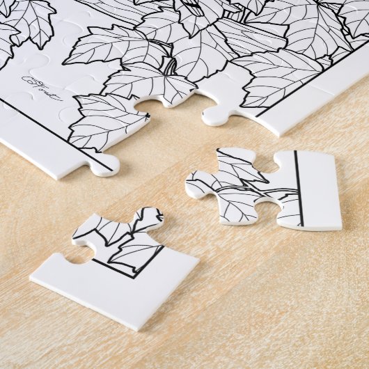 Vögel und Ahornbaum U-Farbe Puzzle (Seite)