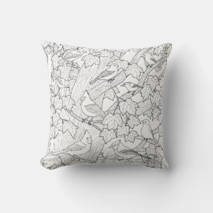 Vögel und Ahornbaum U-Paint Fabric Kissen