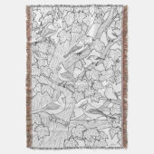 Vögel und Ahornbaum U-Paint oder Dye Decke (Vorderseite Vertikal)