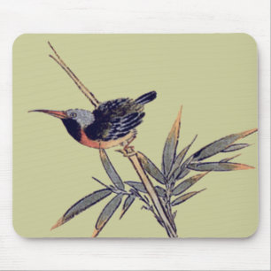 Vogel und Bambus 2 Mousepad