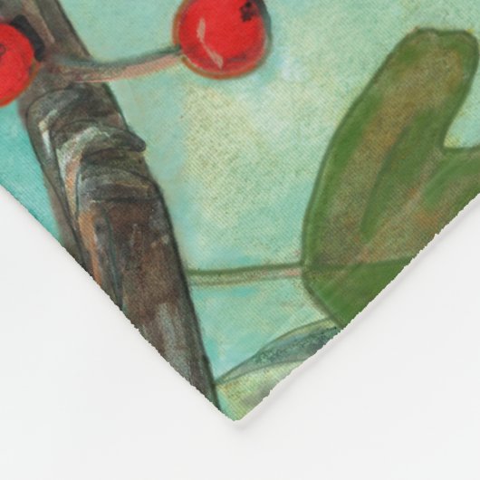 Vögel und Beeren Fleecedecke (Ecke)