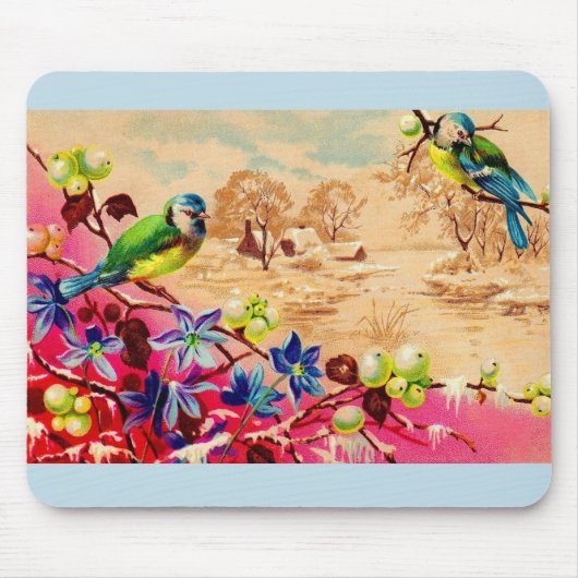 Vögel und Beeren Mousepad (Vorne)