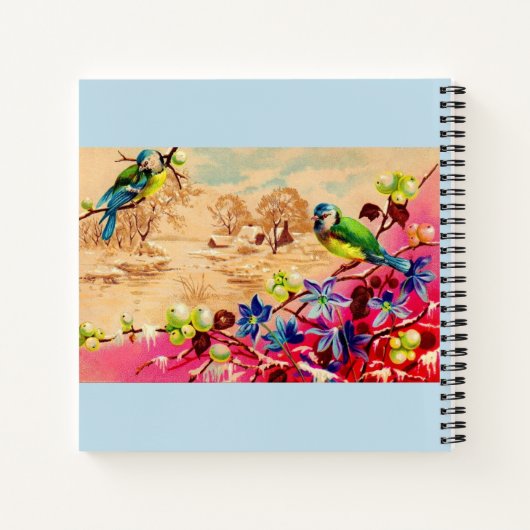 Vögel und Beeren Notizblock (Rückseite)