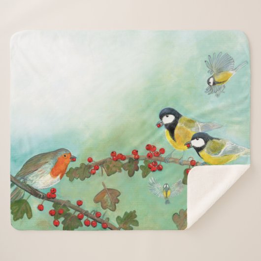 Vögel und Beeren Sherpadecke (Vorderseite (Horizontal))