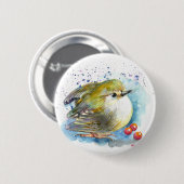 Vogel und Berries Button (Vorne & Hinten)