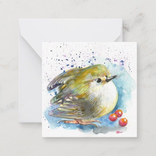 Vogel und Berries Mitteilungskarte (Vorderseite)