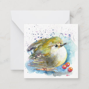Vogel und Berries Mitteilungskarte