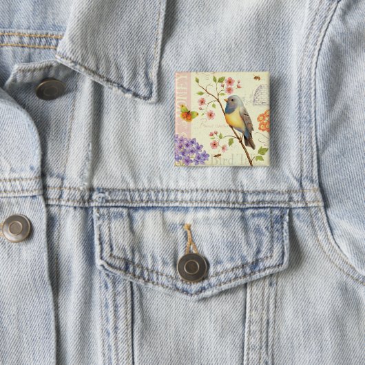 Vögel und Bienen Button (Beispiel)