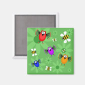 Vögel und Bienen Magnet (Vorderseite/Rückseite)