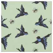 Vögel und Bienen Stoff (Nahaufnahme)