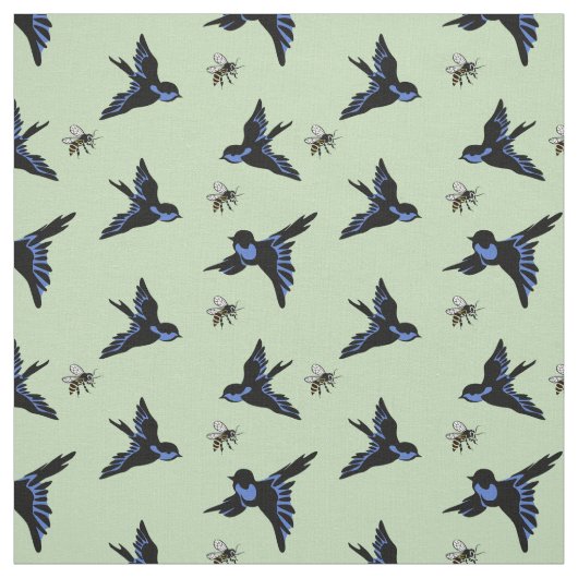 Vögel und Bienen Stoff (Muster)
