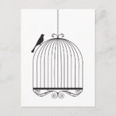Vogel und Birdcage Postkarte (Vorderseite)