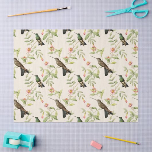 Vögel und Blätter im Elfenbeinkrieg Seidenpapier (Basteln)