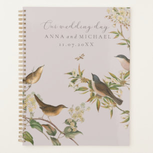 Vögel und Blätter, romantisch-rosa Hochzeit Planer
