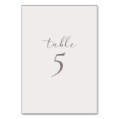 Vögel und Blätter, romantische beige Tischnummer (Vorderseite)