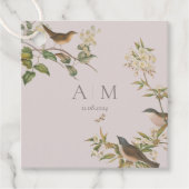 Vögel und Blätter, romantische Gastgeschenk Hochze Geschenkanhänger (Vorderseite)