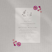 Vögel und Blätter Romantische Hochzeit Einladung