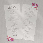 Vögel und Blätter, romantisches Flat Hochzeitsprog Programm