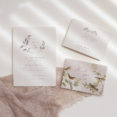 Vögel und Blätter, rosa flach Danke Karte