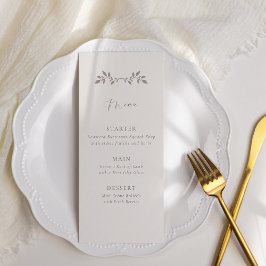 Vögel und Blätter, Themenmenü für romantische Vöge Menükarte