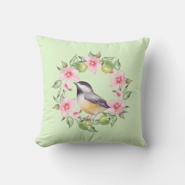 Vögel und Blume 2 Kissen (Vorderseite)