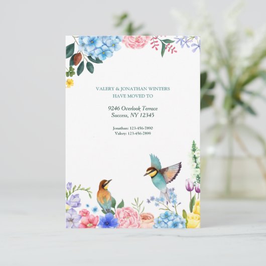 Vögel und Blume Ankündigung (Stehend Vorderseite)