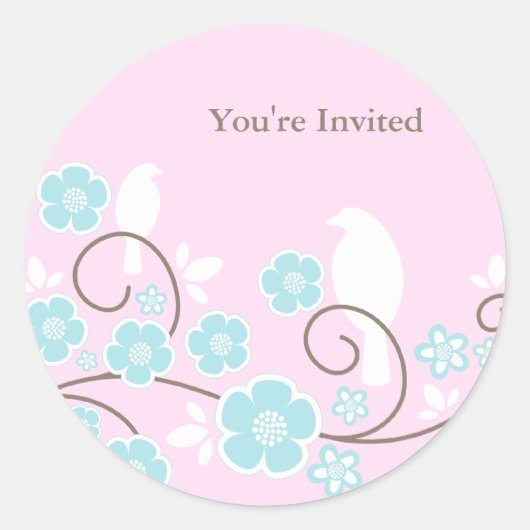 Vögel und Blume Aufkleber (Vorderseite)