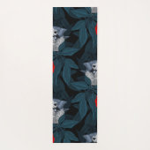 Vögel und Blume aus Roter Pest mit blauen Blätter Yogamatte (Rückseite)