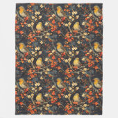 Vögel und Blume Blanket für gemütliche Herbstnacht Fleecedecke (Vorderseite)