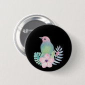 Vogel und Blume Button (Vorne & Hinten)
