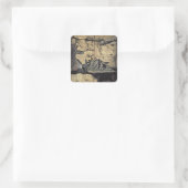 Vögel und Blume der vier Jahreszeiten Quadratischer Aufkleber (Tasche)