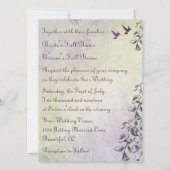 Vögel und Blume, die einladen Einladung (Rückseite)