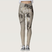 VÖGEL UND BLUME DRUCKEN Leggings (Vorderseite)