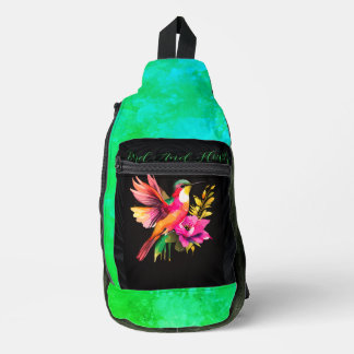 Vogel- und Blume-Drucktasche Crossbody Bag