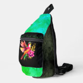Vogel- und Blume-Drucktasche Crossbody Bag (Rechte Ecke)