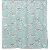 Vögel und Blume Duschvorhang (Vorderseite)
