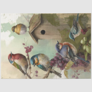 Vögel und Blume Ephemera Design Serie #11 Seidenpapier