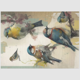 Vögel und Blume Ephemera Design Serie #16 Seidenpapier