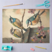 Vögel und Blume Ephemera Design Serie #4 Seidenpapier (Basteln)