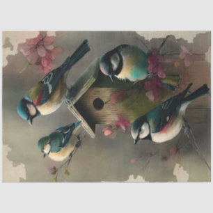 Vögel und Blume Ephemera Design Series #18 Seidenpapier