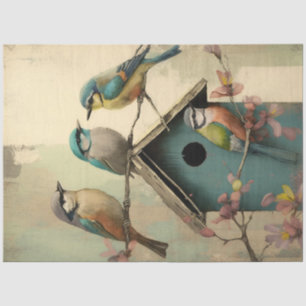 Vögel und Blume Ephemera Design Series #19 Seidenpapier