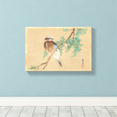 Vogel und Blume, Eurasische Jay und Chinesisches A Leinwanddruck (Insitu (Holzboden))