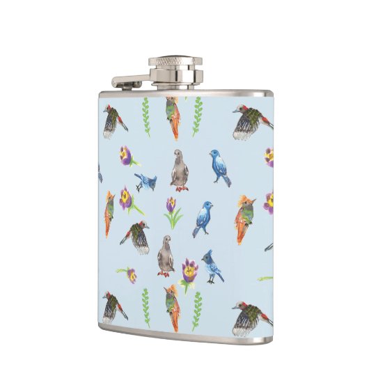 Vögel und Blume Flachmann (Links)