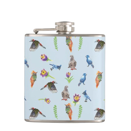 Vögel und Blume Flachmann (Vorderseite)