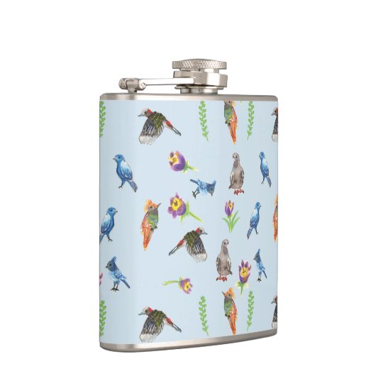 Vögel und Blume Flachmann (Rechts)