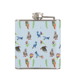 Vögel und Blume Flachmann