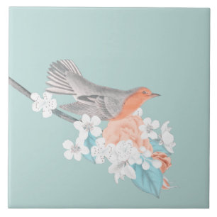 Vögel und Blume Fliese