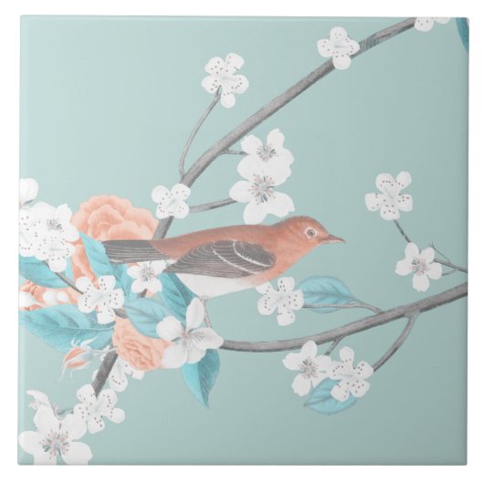 Vögel und Blume Fliese (Vorderseite)