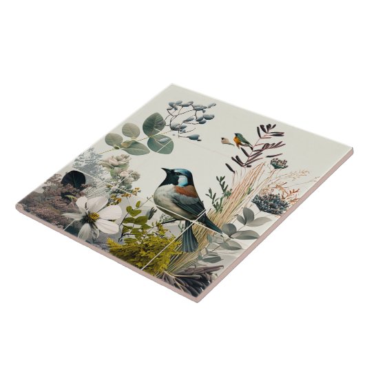 Vögel und Blume Fliese (Seite)