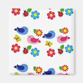 Vögel und Blume Frühjahr Magnet